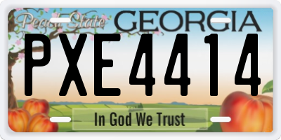 GA license plate PXE4414