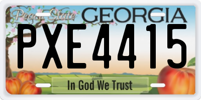 GA license plate PXE4415