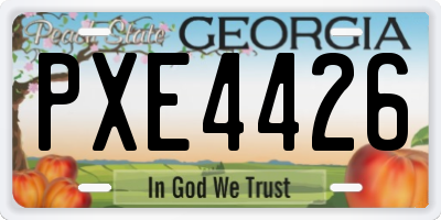 GA license plate PXE4426