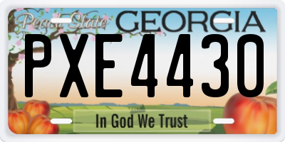 GA license plate PXE4430