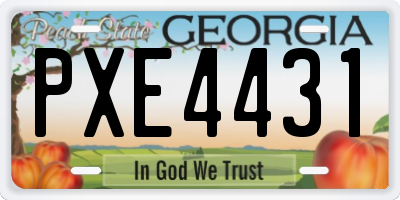 GA license plate PXE4431