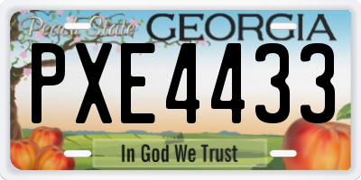 GA license plate PXE4433