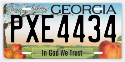 GA license plate PXE4434