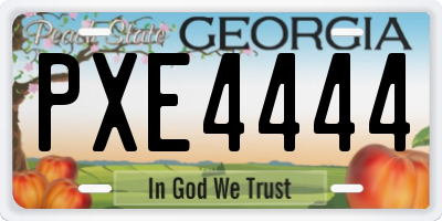 GA license plate PXE4444