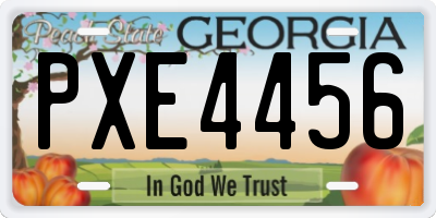 GA license plate PXE4456