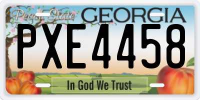 GA license plate PXE4458