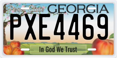 GA license plate PXE4469
