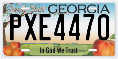 GA license plate PXE4470
