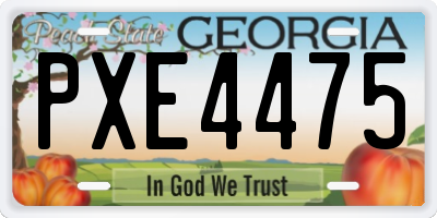 GA license plate PXE4475