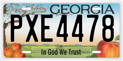GA license plate PXE4478