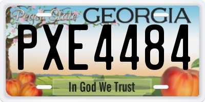 GA license plate PXE4484