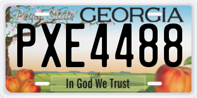 GA license plate PXE4488