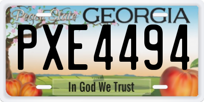 GA license plate PXE4494