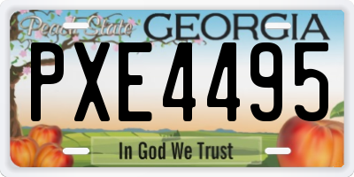 GA license plate PXE4495