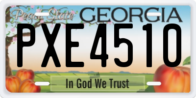 GA license plate PXE4510