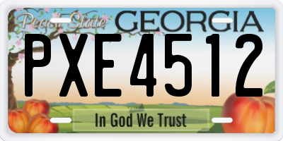 GA license plate PXE4512