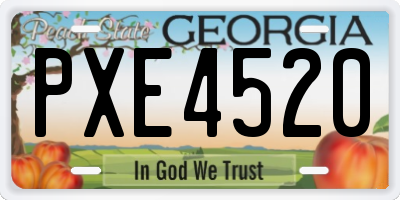 GA license plate PXE4520
