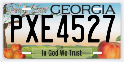 GA license plate PXE4527