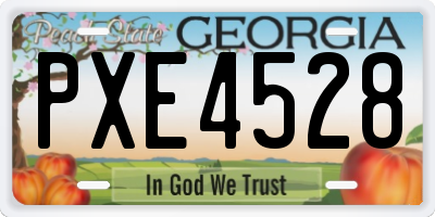 GA license plate PXE4528