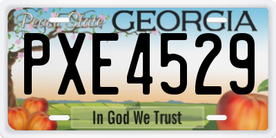 GA license plate PXE4529