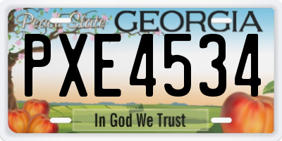 GA license plate PXE4534