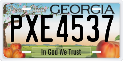 GA license plate PXE4537