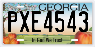 GA license plate PXE4543