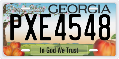 GA license plate PXE4548