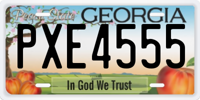 GA license plate PXE4555