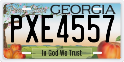 GA license plate PXE4557