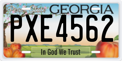 GA license plate PXE4562
