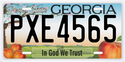 GA license plate PXE4565