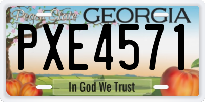 GA license plate PXE4571