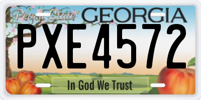 GA license plate PXE4572