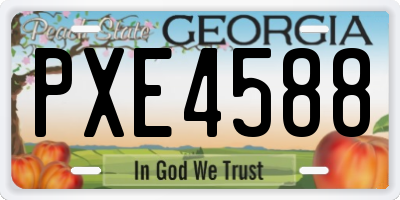 GA license plate PXE4588