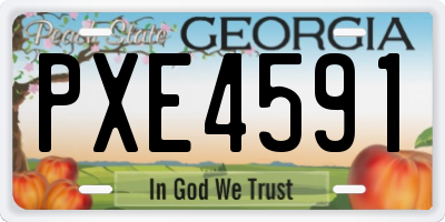 GA license plate PXE4591