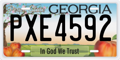 GA license plate PXE4592