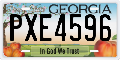 GA license plate PXE4596