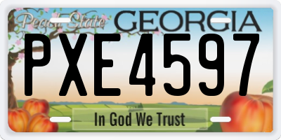 GA license plate PXE4597