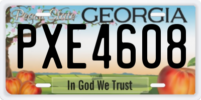 GA license plate PXE4608