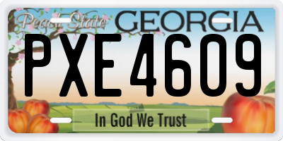 GA license plate PXE4609