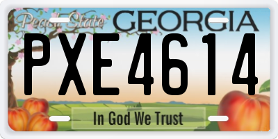 GA license plate PXE4614