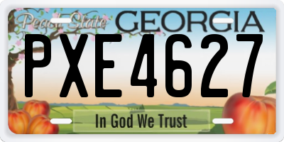 GA license plate PXE4627