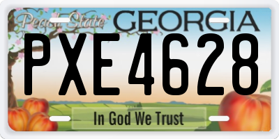 GA license plate PXE4628