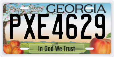 GA license plate PXE4629