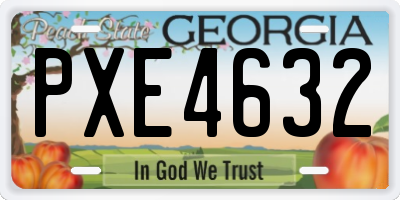 GA license plate PXE4632