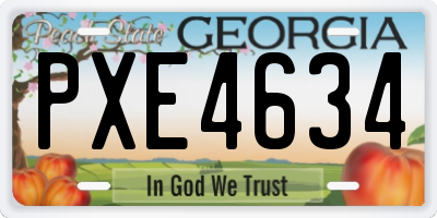 GA license plate PXE4634