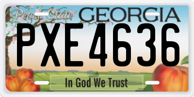 GA license plate PXE4636