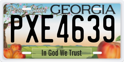 GA license plate PXE4639