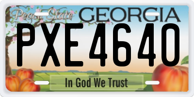 GA license plate PXE4640